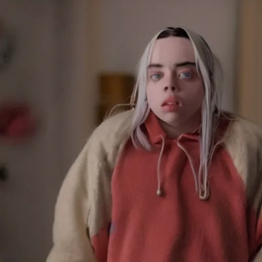 Prompt: billie eilish in movie home alone