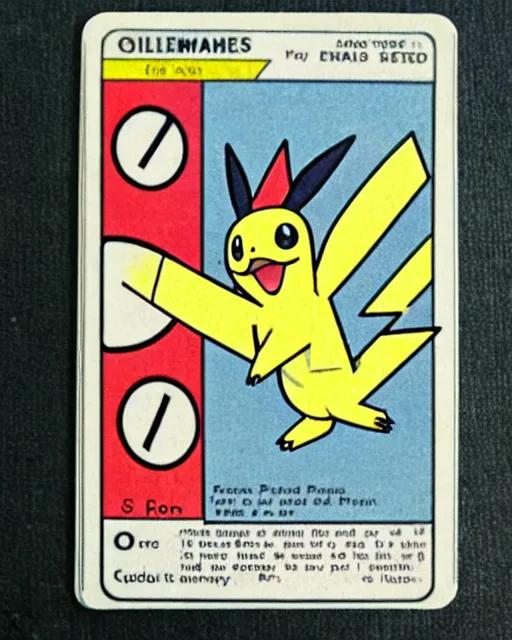 Prompt: a pokemon card from the 1 9 6 0 s