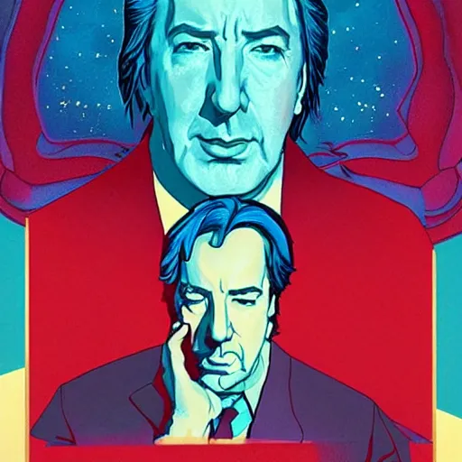 Image similar to alan rickman retro minimalist portrait! moebius starwatcher comic by jean giraud, portrait 8 k