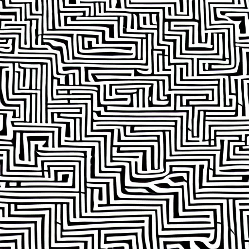 Prompt: : black and white maze pattern art installationMuseumgallery in NewYork Hyper-realistic 8k