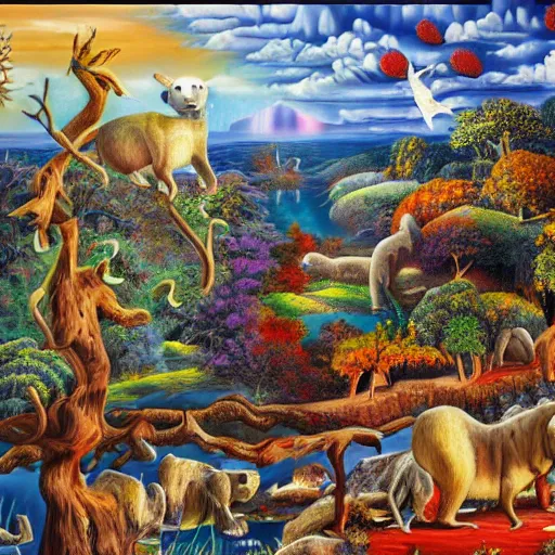 Prompt: an extremely high quality hd surrealism painting of a jigsaw made of yinyangs