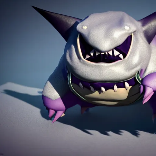 Image similar to photography of a realistic gengar animal, ultra detailed, 8 k, cinematic lighting, natural background, trending on artstation, pokemon