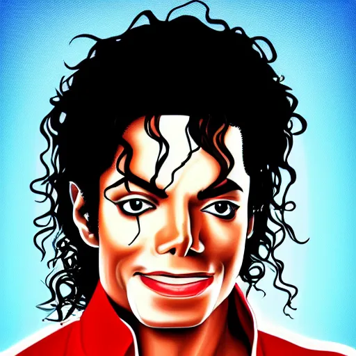 Image similar to portrait of michael jackson, highly detailed, centered, solid color background, digital painting