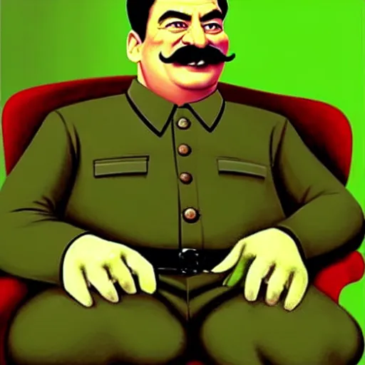 Image similar to stalin as shrek!!