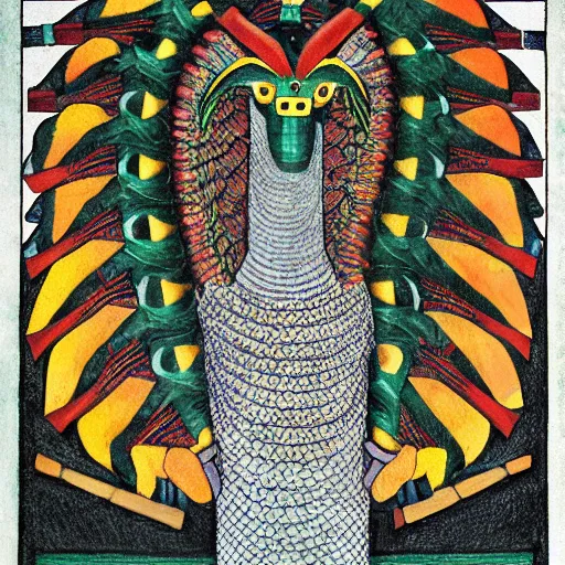 Image similar to portrait of quetzalcoatl