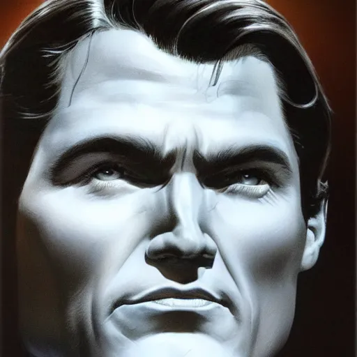 Image similar to ultra - realistic head and shoulders portrait painting of superman. art by ken kelly. 4 k. ultra - realistic. highly detailed. epic lighting