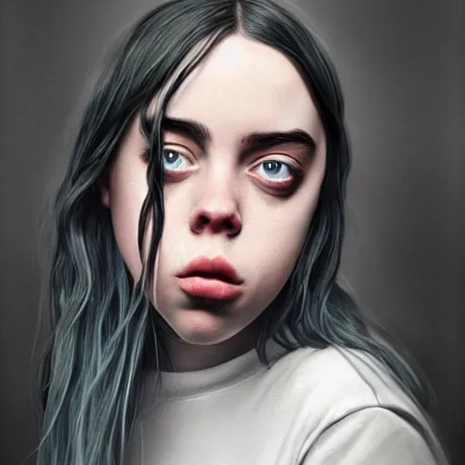 Image similar to painting of billie eilish by michal karcz | loony toons style