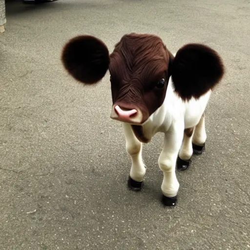 Prompt: cute calf dressed as an inmate