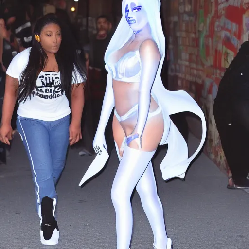 Prompt: Nick Minaj caught on tape, ghost images reveal