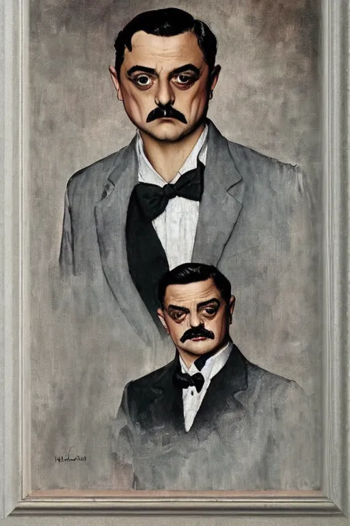 Image similar to gomez addams from the addams family painted by norman rockwell