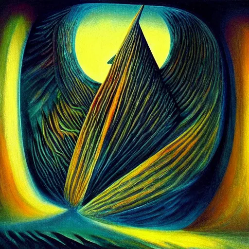 Image similar to “ stairway to heaven, oil painting by remedios varo, bright colors, epic scale ”