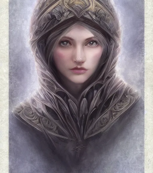 Image similar to Masterpiece. Beautiful Female face portrait. reddit.com/r/fantasy_art/top