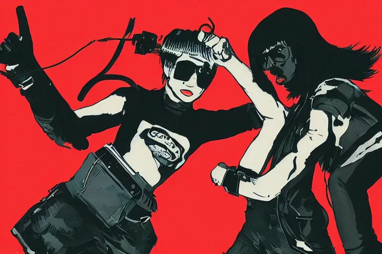 Image similar to revolution. action. atari teenage riot. imagined by pascal blanche.