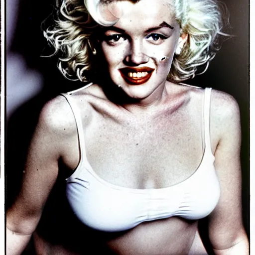 Prompt: photo of a 1986 young woman who is Marilyn Monroe