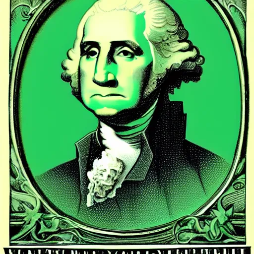 Image similar to extremely buff socialist george washington in green utopia nightmare