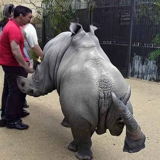 Image similar to rhinoceros in pants