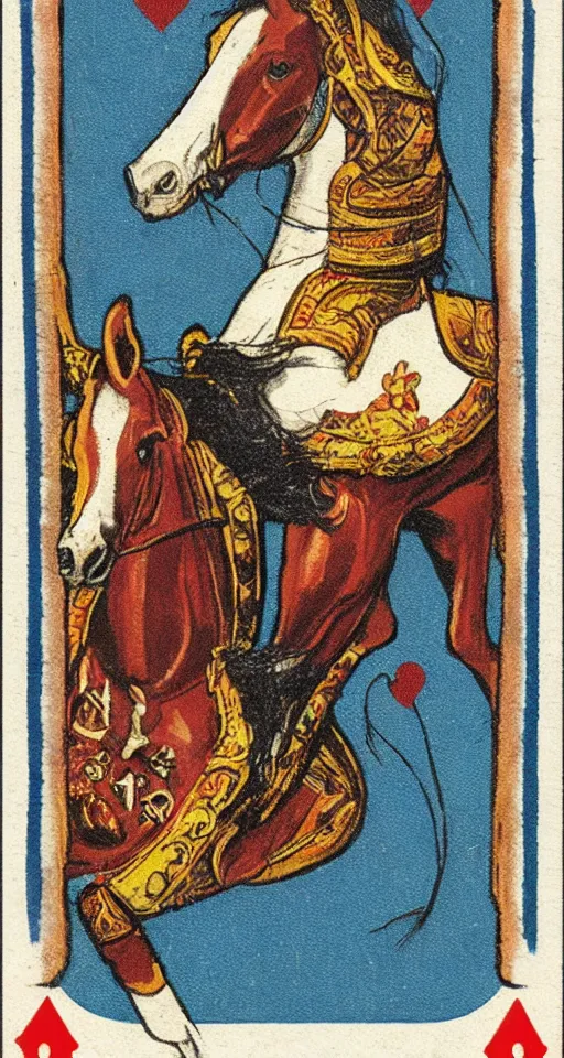 Image similar to horse, playing card back