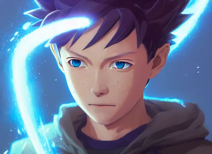 Prompt: highly detailed portrait of a boy with thunder powers, in naruto, stephen bliss, 8 k, unreal engine, fantasy art by greg rutkowski, loish, rhads, ferdinand knab, makoto shinkai and lois van baarle, ilya kuvshinov, rossdraws, tom bagshaw, global illumination, radiant light, detailed and intricate environment