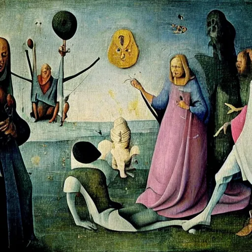 Image similar to film still from movie based on hieronymus bosch paintings, cinematic, directed by jodorowsky