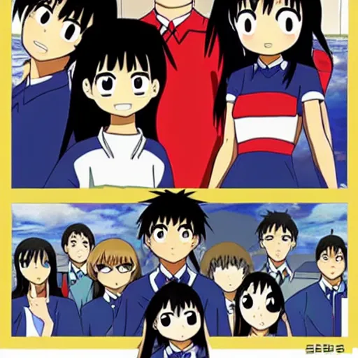 Prompt: Azumanga Daioh in the style of the end of evangelion