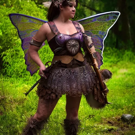 Prompt: full body photo of a fairy warrior