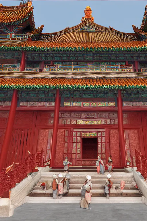 Image similar to Resplendent Chinese style palace, cg big scene, virtual engine, octane rendering