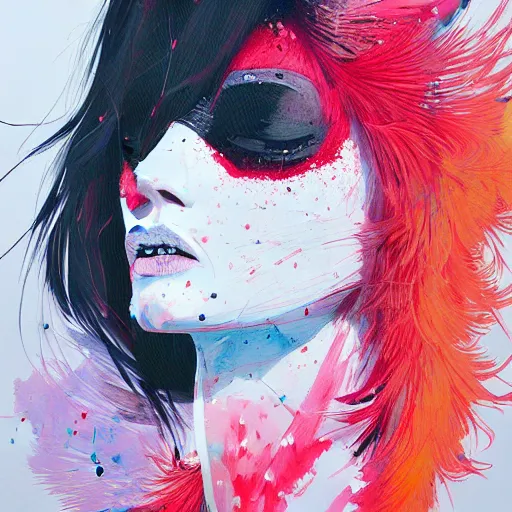 Image similar to aggressive pigeon, painted by Conrad Roset, detailed brushstrokes