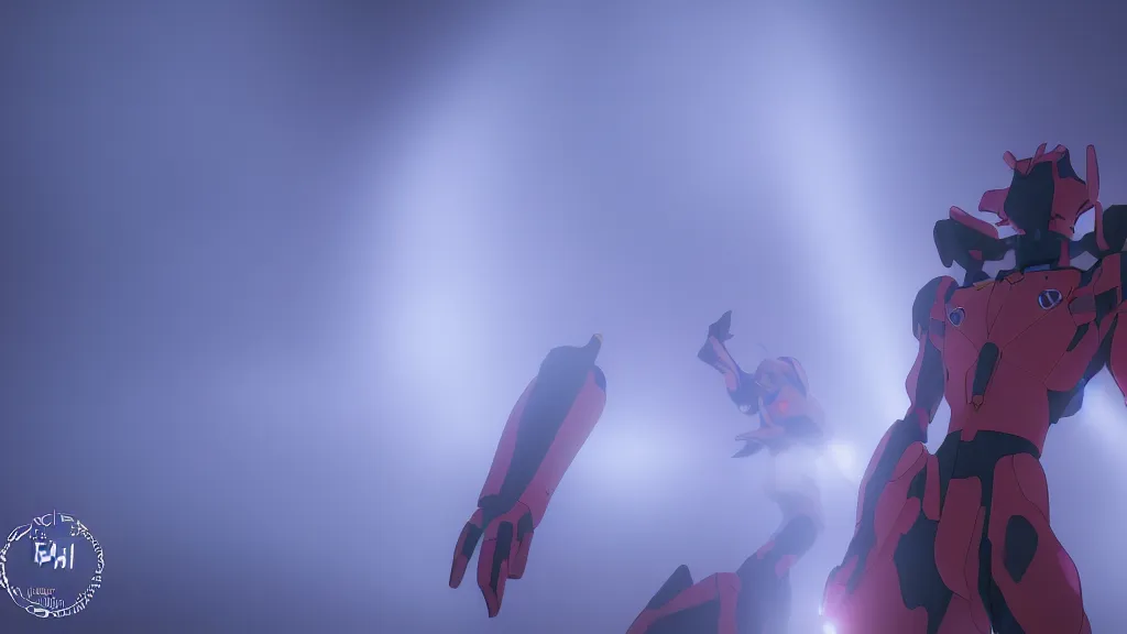 Image similar to evangelion eva - 0 1, cinematic, long exposure, white balance, 8 k, led, lumen global illumination, fog, ray tracing reflections