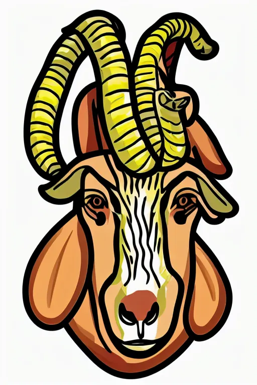 Image similar to Portrait of a goat that is a drug dealer, sticker, andromorphic, colorful, illustration, highly detailed, simple, smooth and clean vector curves, no jagged lines, vector art, smooth