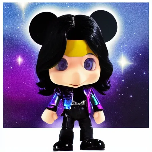 Image similar to iridescent, single moon walking michael jackson, billie jean, michael jackson, michael jackson, michael jackson, michael jackson, ( ( ( mickey mouse ) ) ), nendroid, frank frazetta style