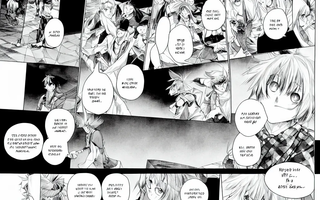 Image similar to page from powerful manga