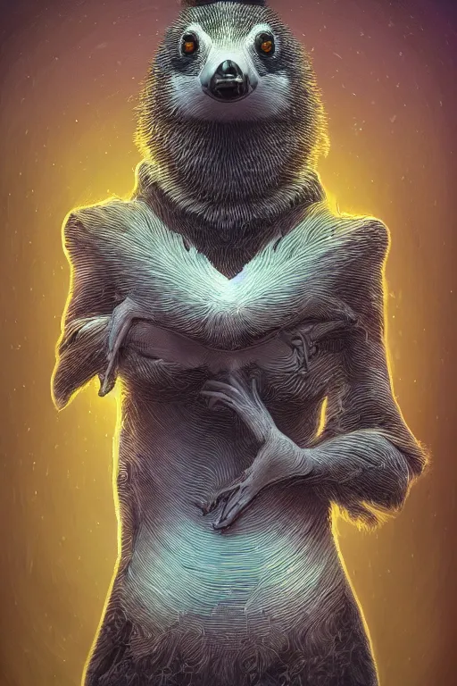 Prompt: portrait of sandpiper badger foreteller physically accurate, moody dynamic lighting, very very intricate, very very elegant, highly detailed, digital painting, artstation, in the style of Rob Lefield and Dan Mumford , trending on artstation, digital art,surrealism ,macro,blueprint ,vaporwave ,