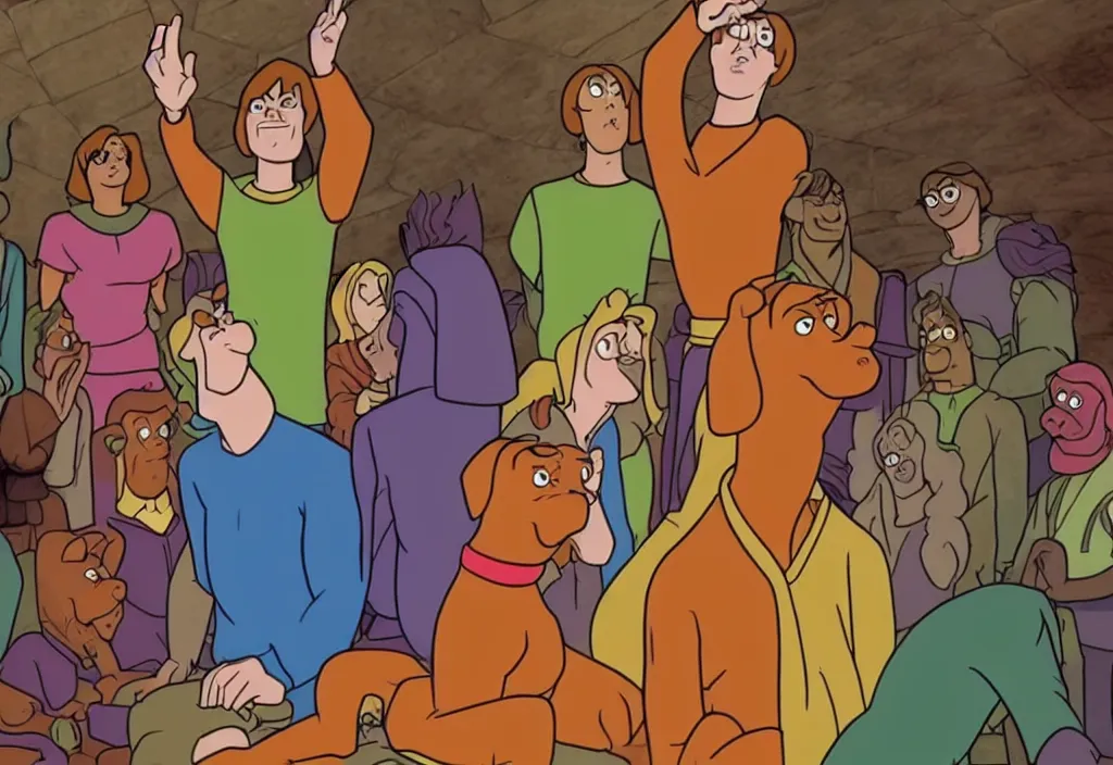 Image similar to scooby doo reaching enlightenment