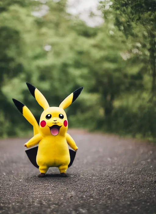 Prompt: portrait photo still of real life pokemon character pikachu, 8 k, 8 5 mm f 1. 8