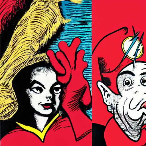 Image similar to Portrait of the Flash by Shepard Fairey and Maurice Sendak and Dr Seuss