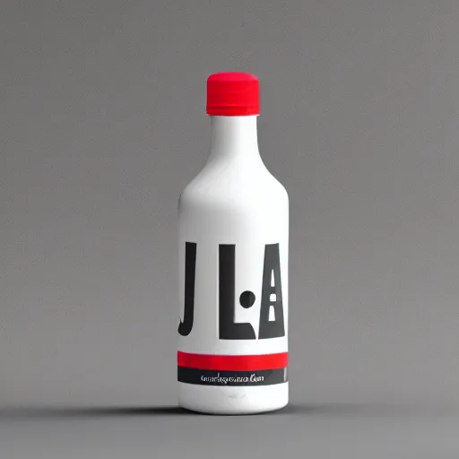 Image similar to A bottle of juice with the letter B printed on it, product photo, studio lighting