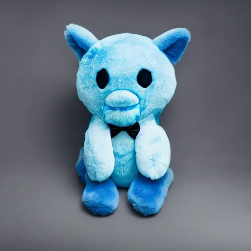 Image similar to blue'snappy gifts plush toy'in magical forest, gifts, dark atmosphere, high detail, soft lighting, 8 k