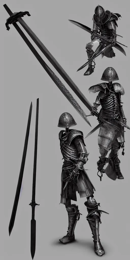 Image similar to long sword, black skeleton sword guard, orthographic. studio lighting, dark souls, photorealistic