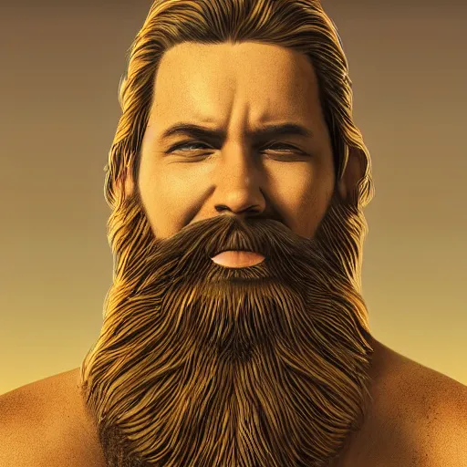 Prompt: A highly detailed portrait photo of a man with big beard in a desert looking for water, 8k , concept art