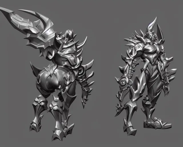 Image similar to 3d sculpt side view of an evil ironwork horse, artstaton, League of Legends, overwatch, digital illustration