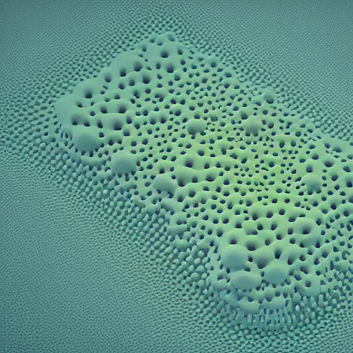 Prompt: slime mold made of cellular automata according to golden ratio pattern. highly detailed 3 d rendering in octane and vray, beautiful mystical lighting, mist, sigma 2 4 mm