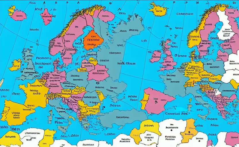 Prompt: map of all the countries in europe