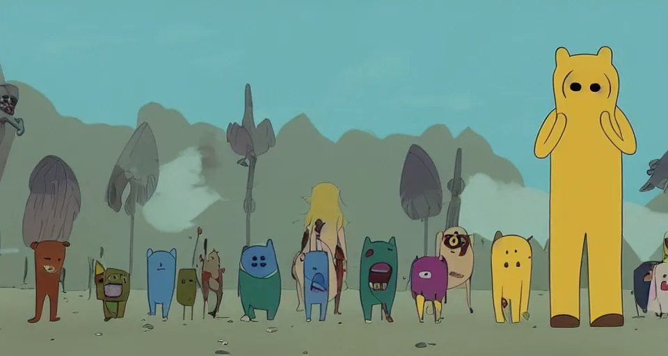 Image similar to film still of the Adventure Time movie directed by Denis Villeneuve