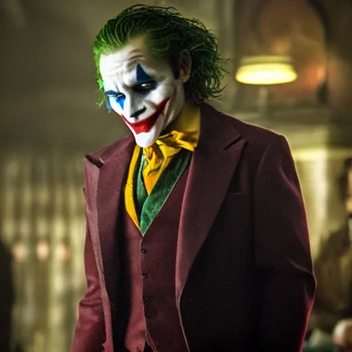 Image similar to stunning awe inspiring ( robin williams ) as the joker 8 k hdr movie still atmospheric lighting