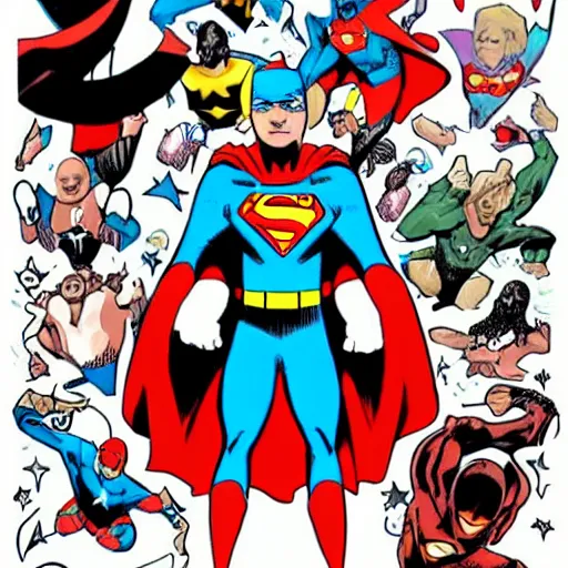 Prompt: a Superhero designer to defeat racism, end injustice, and promote peace, comic