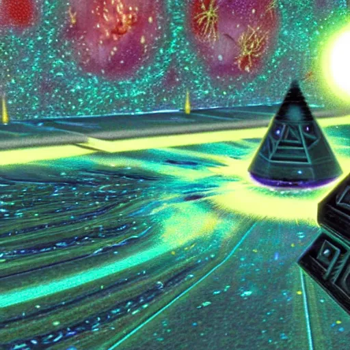 Image similar to a still of event horizon, 1 9 9 8 ocarina of time graphics nintendo 6 4 visuals aesthetic