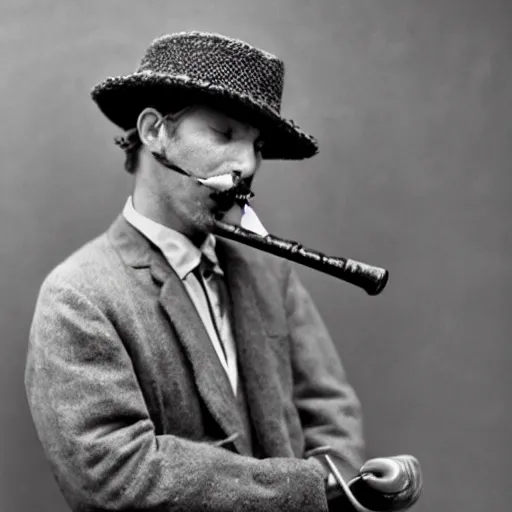 Prompt: spring breeze with a pipe in his mouth mr. boatman with a pipe in his mouth mr. boatman spring breeze a pipe in his mouth, mister boatman is smoking ; a breeze in springtime