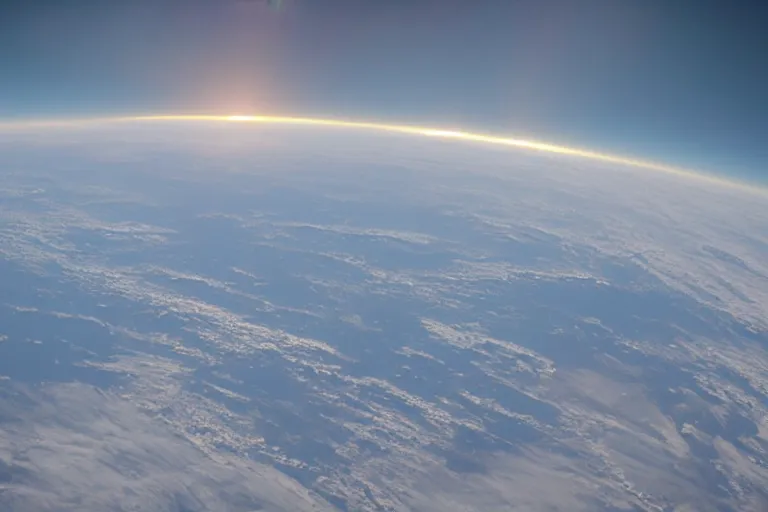 Image similar to photo of sun on earth horizon from the international space station