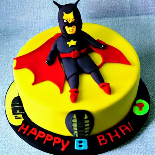 Image similar to chinese knockoff bat superhero birthday cake,