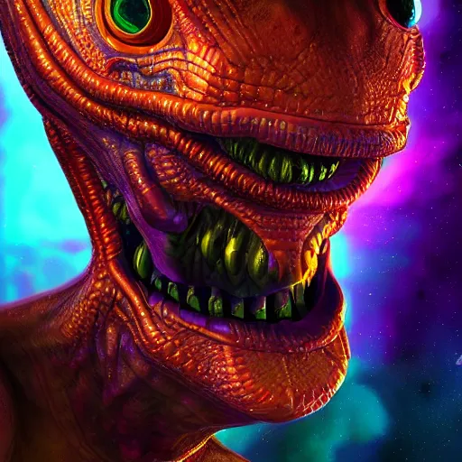 Prompt: an alien from a distant galaxy. hyperdetailed photorealism, 1 0 8 megapixels, amazing depth, high resolution, 3 d shading, 3 d finalrender, 3 d cinematic lighting, glowing rich colors, psychedelic overtones, artstation concept art.